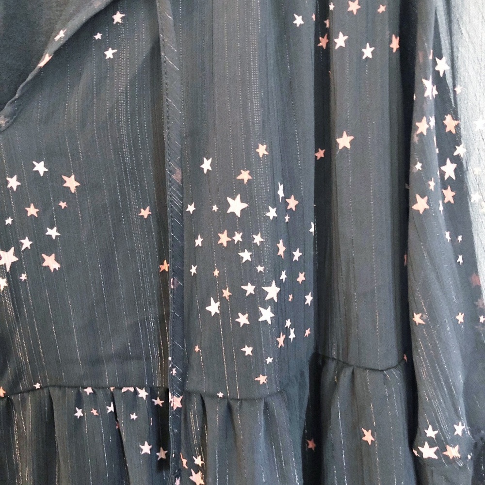 Isabel Maternity Woven Star Print Flounce Dress - Picture 5 of 7